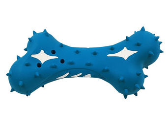 Nobby Kühl-Knochen Kauspielzeug aus Gummi für Hunde Blau - 16 cm – Bild 1 von 3