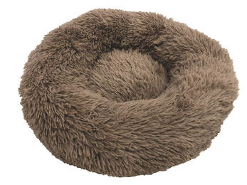 Nobby Kuschelbett Donut Classic Esla Hundebett aus Plüsch braun Ø 90 x 29 cm – Bild 1 von 3