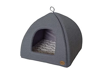 Nobby Kuschelhöhle Cacho für Hunde aus Plüsch grau/blau – Bild 1 von 3