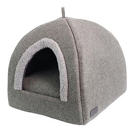 Nobby Kuschelhöhle Linou Grau für kleine Hunde und Katzen aus Stoff – Bild 1 von 7