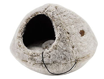Nobby Kuschelhöhle Sellam Mini aus Plüsch Grau für Hunde – Bild 1 von 3