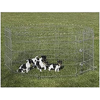 Produktbild von Nobby Laufstall aus Metall für Welpen und Kleintiere 8 Elemente Silber - 8 x 76 cm