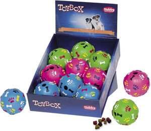 Produktbild von Nobby Leckerlibälle Kauspielzeug aus Gummi für Hunde bunt 7 cm 9er Pack