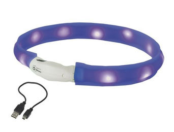 Nobby LED Leuchthalsband Visible breit blau wasserdicht für Hunde mit wiederaufladbarem Akku - 1 Stk. – Bild 1 von 4