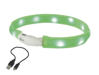 Nobby LED Leuchthalsband Visible breit grün wasserdicht für Hunde Größe S – Bild 1 von 4
