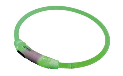 Produktbild von Nobby LED Leuchthalsband Visible für Hunde wasserdicht grün transparent Größe M - 1 Stk.