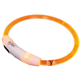 Produktbild von Nobby LED Leuchthalsband Visible für Hunde wasserdicht und wiederaufladbar in Orange/Transparent Größe S - 35 cm