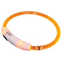 Produktbild von Nobby LED Leuchthalsband Visible für Hunde wasserdicht und wiederaufladbar in Orange/Transparent Größe S - 35 cm