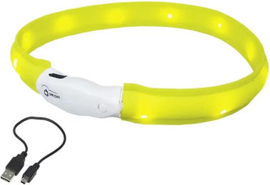 Produktbild von Nobby LED Leuchthalsband Visible Gelb wasserabweisend und wiederaufladbar - 70 cm
