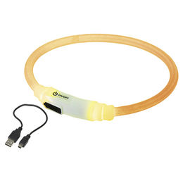 Produktbild von Nobby LED Lichtband Visible gelb aus Nylon für Katzen mit wiederaufladbarem Akku und wasserabweisender Eigenschaft - 35 cm