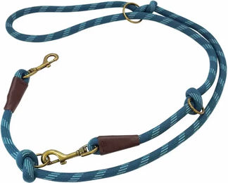Nobby Leder Führleine Sporty für Hunde Blau Türkis 200 cm – Bild 1 von 2