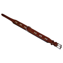 Produktbild von Nobby Leder Halsband Cerro Schwarz Braun 50 cm Breite 30 mm