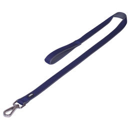 Produktbild von Nobby Leine Classic Preno Kurzführer aus Nylon in Royal Navy Blau mit Silber 120 cm