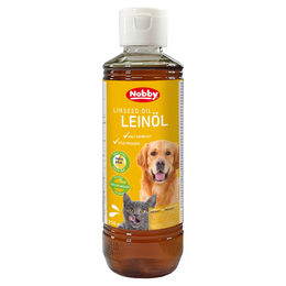 Produktbild von Nobby Leinöl Kaltgepresst als Haut Fell und Magen-Darm Ergänzungsfuttermittel für Hunde und Katzen 250 ml - 250 ml