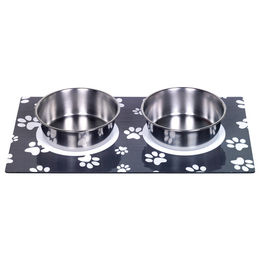 Nobby Magnetic Hundenapf Set aus Edelstahl in Schwarz mit Tablett 2 x 0,92 Liter - 2 x 0,92 l – Bild 1 von 3