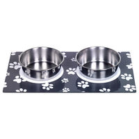Produktbild von Nobby Magnetic Hundenapf Set aus Edelstahl in Schwarz mit Tablett 2 x 0,92 Liter - 2 x 0,92 l