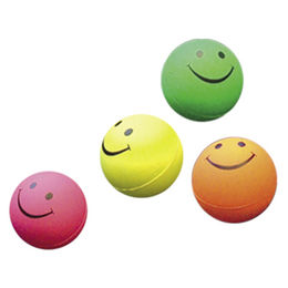 Produktbild von Nobby Moosgummi Smiley Bälle Bunt 4er Netz - 4 x 4,7 cm