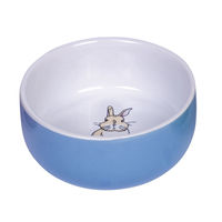 Produktbild von Nobby Nager Keramik Futternapf Kaninchen Blau Weiß 11cm x 4,5cm - 300 ml