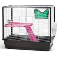 Produktbild von Nobby Nagerkäfig Zeno 2 für Hamster Ratten und Frettchen in Schwarz Silber aus Kunststoff 80 x 50 x 70 cm