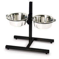 Produktbild von Nobby Napfständer Diner Bar verstellbar aus Edelstahl in Schwarz mit 2 x 4,1 l Fassungsvermögen - 2 x 4,5 l