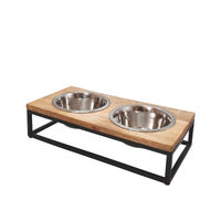 Produktbild von Nobby Napfständer Elegant Diner aus Holz in Braun mit 2 Näpfen 56 x 28 x 17 cm - 2 x 2,8 l