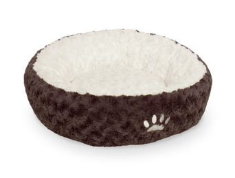 Nobby Neiku Donut Hundebett aus Plüsch braun/weiß 45 cm - 45 cm – Bild 1 von 3