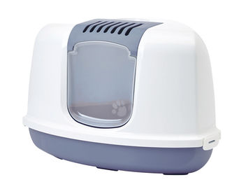 Nobby Nestor Corner Ecktoilette für Katzen aus Kunststoff blau-weiß 58,5 x 45,5 x 40 cm – Bild 1 von 5