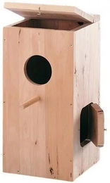Produktbild von Nobby Nistkasten aus Holz für Papageien mit Seitentür in Natur und Beige