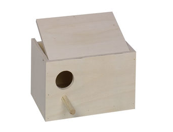 Nobby Nistkasten aus Holz für Wellensittiche und Agaporniden 22 x 16 x 14 cm Natur Beige – Bild 1 von 2