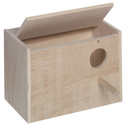 Nobby Nistkasten aus Holz für Wellensittiche und Agaporniden in Natur/Beige – Bild 1 von 2