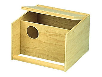 Nobby Nistkasten aus Holz mit Anflugstange für Großsittiche und Wellensittiche in Natur/Beige - 1 Stk. – Bild 1 von 3