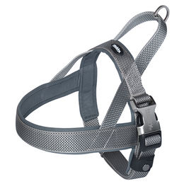 Produktbild von Nobby Norwegergeschirr Classic Preno Royal für Hunde aus Nylon in Grau mit wasserabweisender Eigenschaft und Bauchumfang 75-98 cm