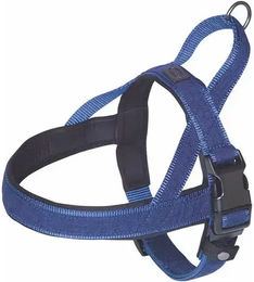 Nobby Norwegergeschirr Linen Deluxe für Hunde Blau mit Neopren – Bild 1 von 3