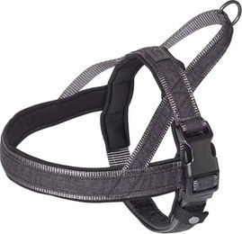 Nobby Norwegergeschirr Linen Deluxe für Hunde Schwarz-Grau mit Neopren XL 75-98cm+62cm/40-45mm – Bild 1 von 2