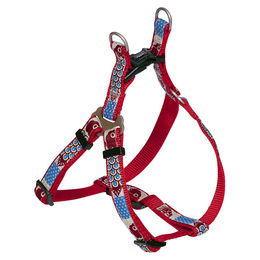 Produktbild von Nobby One Touch Hundegeschirr aus Nylon in Rot für Welpen und kleine Hunde mit Verstellmöglichkeit 40-50 cm