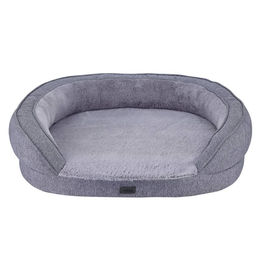 Nobby Orthopädisches Hundebett AMCA oval aus Plüsch grau 78 x 62 x 18 cm – Bild 1 von 2