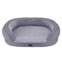 Produktbild von Nobby Orthopädisches Hundebett AMCA oval aus Plüsch grau 78 x 62 x 18 cm
