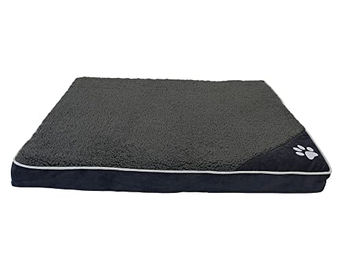 Produktbild von Nobby Orthopädisches Hundebett DIMA eckig mit Rand aus Cord in Grau 114 x 81 x 8 cm