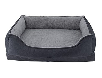 Nobby Orthopädisches Hundebett Vara aus Plüsch Grau 90 x 70 x 24 cm – Bild 1 von 5