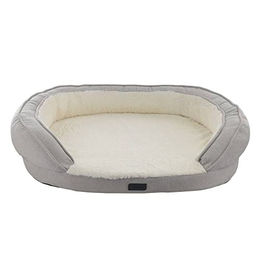 Nobby Orthopädisches Komfortbett Amca für Hunde oval Grau Plüsch 78 x 62 x 18 cm – Bild 1 von 5