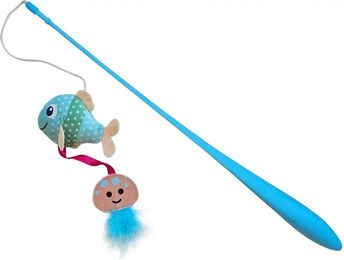 Produktbild von Nobby Pet Angel Plüschspielzeug für Katzen mit Fisch und Qualle in Türkis und Bunt