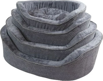 Produktbild von Nobby Pet Anza Komfortkörbe oval classic Hundekörbe aus Plüsch Grau 4er Pack