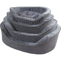 Produktbild von Nobby Pet Anza Komfortkörbe oval classic Hundekörbe aus Plüsch Grau 4er Pack
