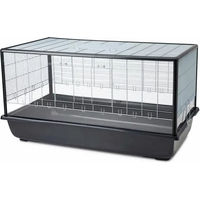 Produktbild von Nobby Pet Aura Nagerkäfig aus Kunststoff für Mäuse und Zwerghamster transparent silber-schwarz 118 x 64 x 62 cm