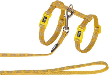 Produktbild von Nobby Pet Cat Face Leine und Geschirr für Katzen aus Nylon in Gelb Bunt