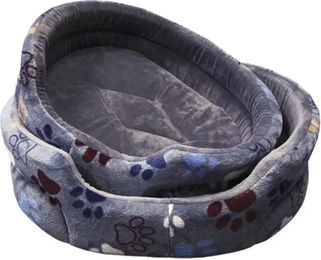 Nobby Pet Classic Lissi Hundebett oval aus Plüsch dunkelgrau – Bild 1 von 2