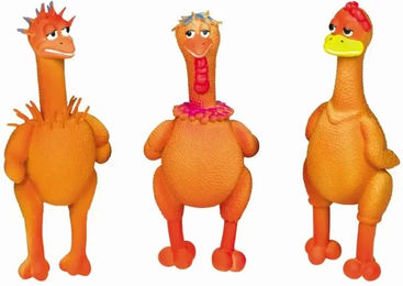 Produktbild von Nobby Pet Cool Chicken Quietschspielzeug aus Latex für Hunde in Orange