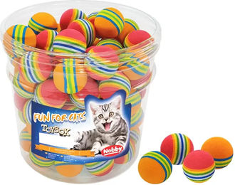 Produktbild von Nobby Pet Katzen Spielzeug Set mit 80 bunten Spielsachen aus Gummi und Bällen