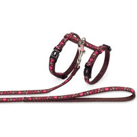 Produktbild von Nobby Pet Love Katzengeschirr Garnitur aus Nylon mit Glöckchen und Herzdesign verstellbar