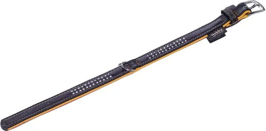 Produktbild von Nobby Pet Pacific Deluxe Hundehalsband aus Leder zweireihig orange - 1 Stk.